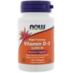 NOW Foods Vitamin D-3 2000 IU (120 кап.)