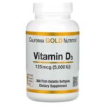 California Gold Nutrition Vitamin D3 5000 IU (360 кап.)
