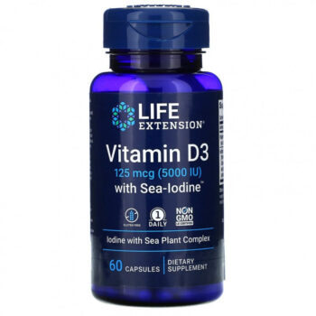 Life Extension Vitamin D3 5000 IU with Sea Iodine (60 caps)