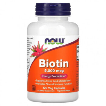 NOW Biotin 5000 mcg (120 veg caps)