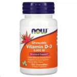 NOW Vitamin D-3 5000IU (120 жевательных пастилок)
