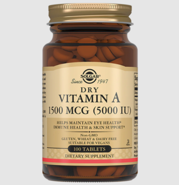Solgar Dry Vitamin A 1500мкг (5000МЕ) (100 таб)