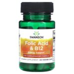 Swanson Folic Acid & B12 (30 vcaps)